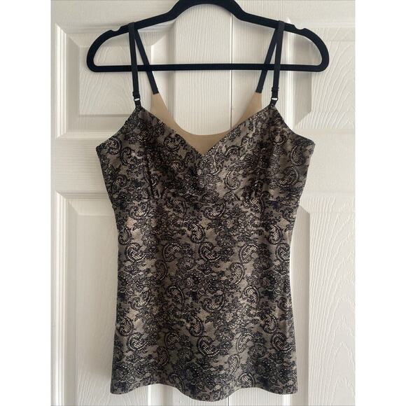 Warners Faux Lace Camisole Tank Sliming Large Going Out Top‎ Layering - Picture 1 of 6